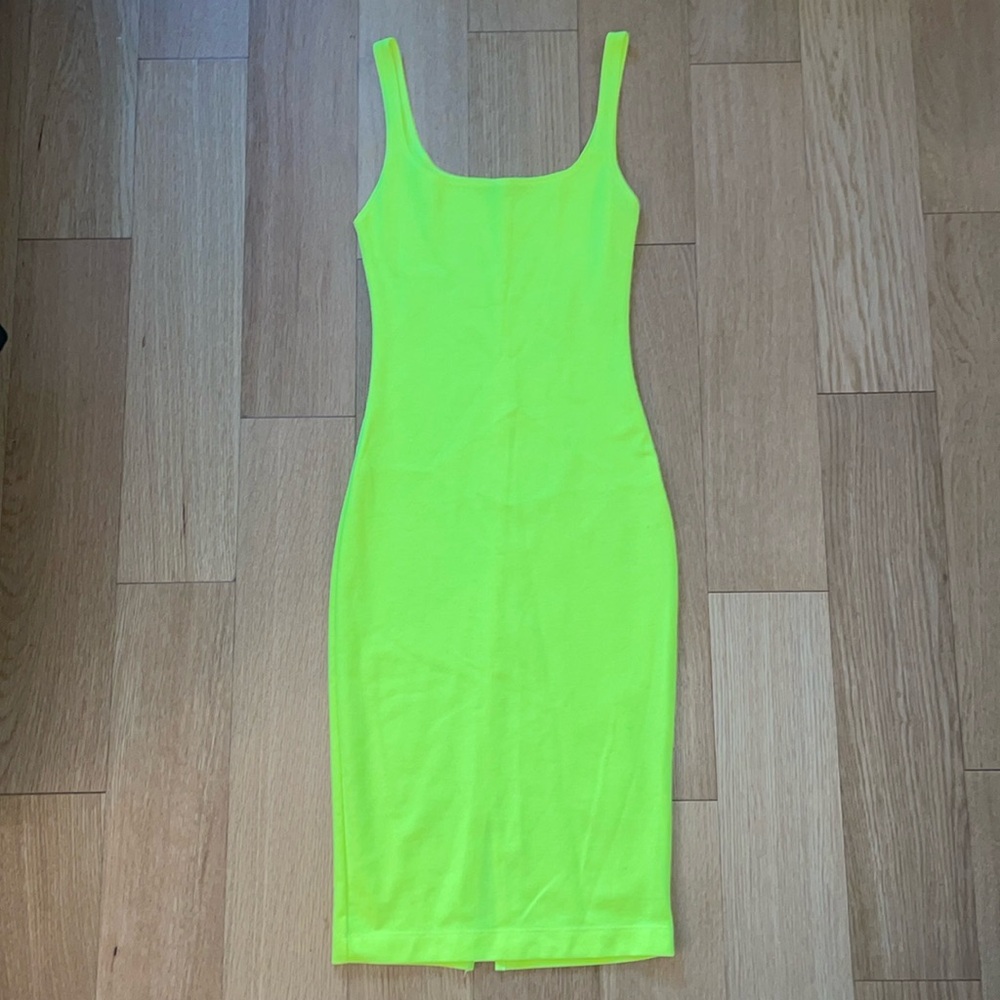 Zara Neon Yellow Bodycon Dress